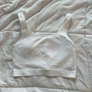 Jockey Womens Large L White Seamless Bra Bralette Smoothing Stretch